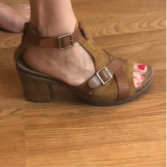 DANSKO Dominique Teal Brown T-Strap Open Toe Block Heel | EU 37 - Picture 10 of 12